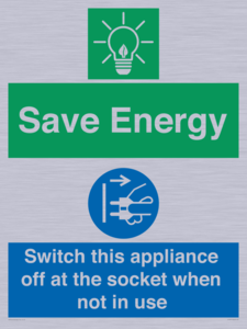 Save Energy, Switch this appliance off at the socket when not in use